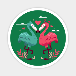 Flamingo Cute Couples Magnet